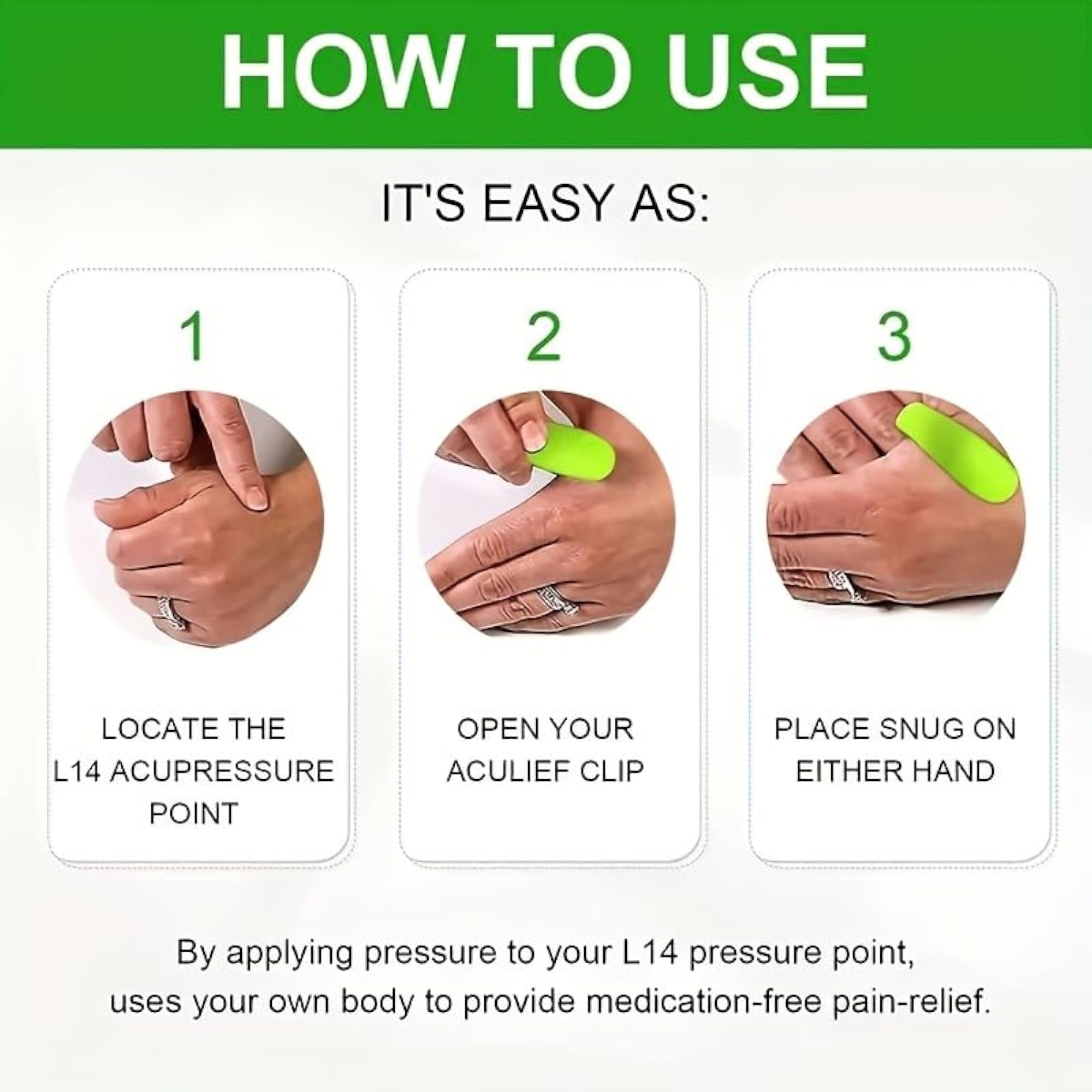 Hand Pressure Point Clip for Detoxification & Relief